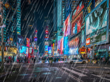 绘画 标题为“New York City Skyli…” 由Tony Rubino, 原创艺术品, 丙烯 安装在木质担架架上