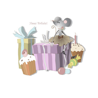 数字艺术 标题为“happy Birthday!” 由Marina Dychek, 原创艺术品, 2D数字工作