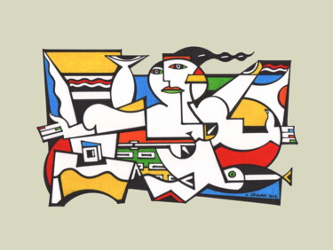 Andrographie N° 99155 Σχέδιο με τίτλο "Andrographie N° 991…" από Lucien Ségura, Αυθεντικά έργα τέχνης, Μαρκαδόρος
