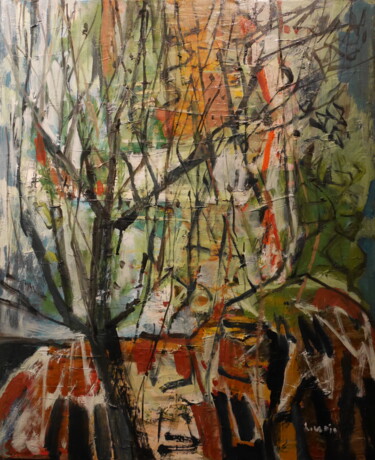 Painting titled "vegetal" by Gildas Cadic, Original Artwork, Oil