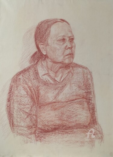 Портрет Женщины Dessin intitulée "Портрет Женщины" par Olga Selezneva, Œuvre d'art originale, Craie