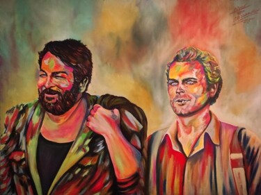 Pittura intitolato "Bud e Terence" da Alessandro Rizzo, Opera d'arte originale, Olio