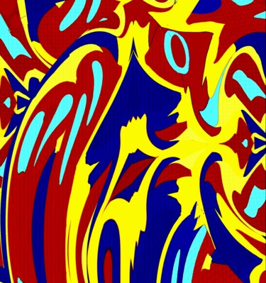 Digital Arts titled "Bull fight" by Peter Jalesh, Original Artwork, Digital Painting