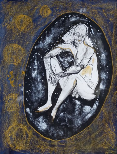 图画 标题为“interminable  atten…” 由Evelyne Cassan, 原创艺术品, 粉彩