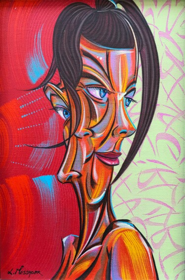Peinture intitulée "Sophia" par Laurent Messager, Œuvre d'art originale, Huile Monté sur Autre panneau rigide