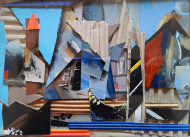 Collages titled "Partance provenance" by Muriel Cayet, Original Artwork, Collages Mounted on Cardboard