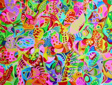 Painting titled "176. Ocean. Dreams" by Veera Zukova, Original Artwork, Acrylic Mounted on Wood Stretcher frame