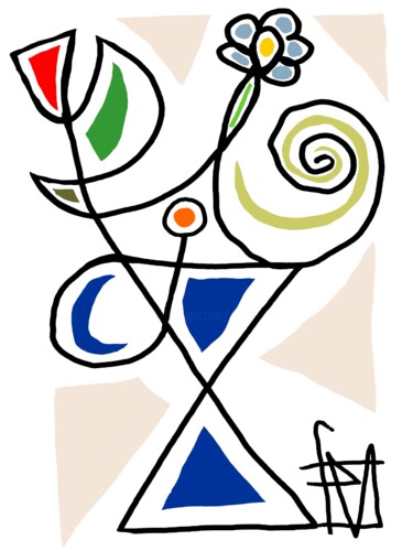 数字艺术 标题为“comme un bouquet 3” 由Franck Vidal, 原创艺术品, 数字油画