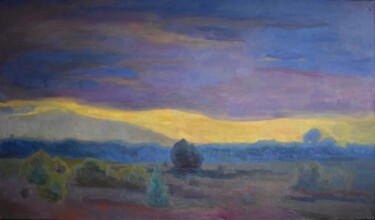 Golden Sunset Painting titled "Golden Sunset" by Margarita Simonova, Original Artwork, Oil