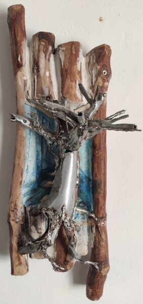 Sculptuur getiteld "L'arbre qui cache l…" door Emthier Rodely, Origineel Kunstwerk, Acryl