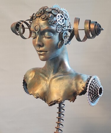 Sculpture titled ""FROZEN IN TIME.SPR…" by Elena Kraft, Original Artwork, Clay