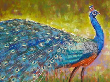 Painting titled "In all it's grandeur" by Dharsha Samarasinha, Original Artwork, Pastel
