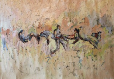 Painting titled "Composition Pearl" by Johnny Semaan, Original Artwork, Oil