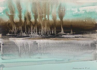 绘画 标题为“Abstraction. Trees.…” 由Eugenia Gorbacheva, 原创艺术品, 水彩