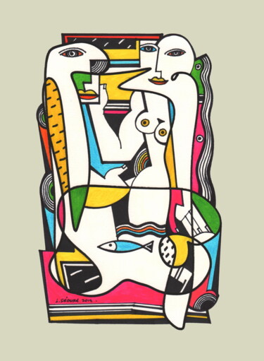 Andrographie N° 86239 Σχέδιο με τίτλο "Andrographie N° 862…" από Lucien Ségura, Αυθεντικά έργα τέχνης, Μαρκαδόρος