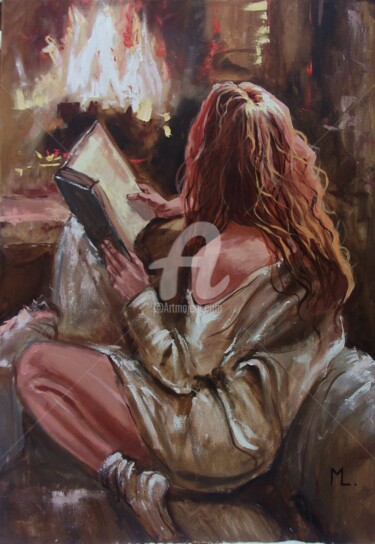 " LAST 2021 STORY " 70x100 FIREPLACE original painting palet Pintura intitulada "" LAST 2021 STORY "…" por Monika Luniak, Obras de arte originais, Óleo
