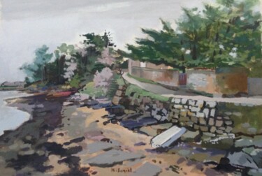 Peinture intitulée "Vers Arradon" par Philippe Samoël, Œuvre d'art originale, Gouache