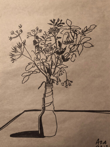 Drawing titled "Букет" by Ekaterina Petrova, Original Artwork, Marker
