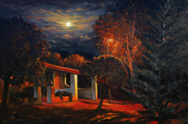 绘画 标题为“La esquina de noche” 由Dimitrio Untu, 原创艺术品, 油