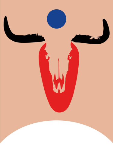 数字艺术 标题为“HEAD II” 由Josep Domènech, 原创艺术品, 2D数字工作 安装在纸板上