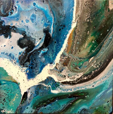 Painting titled "sans titre rgh" by Hélène Dekoninck, Original Artwork, Acrylic Mounted on Wood Stretcher frame
