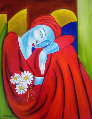 Peinture intitulée "Sérénité" par Claudie Thedevuide, Œuvre d'art originale, Huile Monté sur Châssis en bois