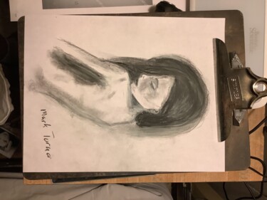 Σχέδιο με τίτλο "Nude" από Mark Turner, Αυθεντικά έργα τέχνης, Κάρβουνο