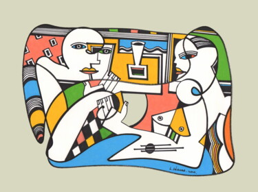 Andrographie N° 28308 Dessin intitulée "Andrographie N° 283…" par Lucien Ségura, Œuvre d'art originale, Marqueur
