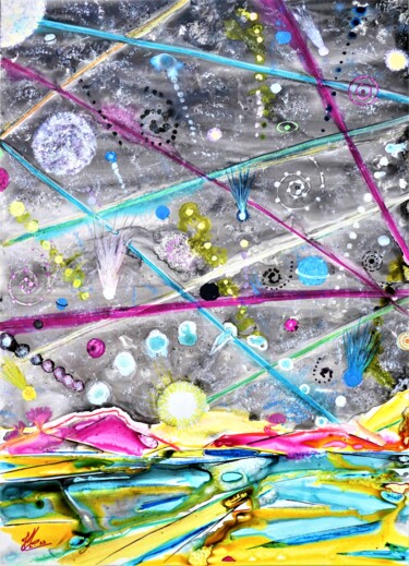 「Drôle de système」というタイトルの絵画 Jean Marc Collombatによって, オリジナルのアートワーク, 水彩画
