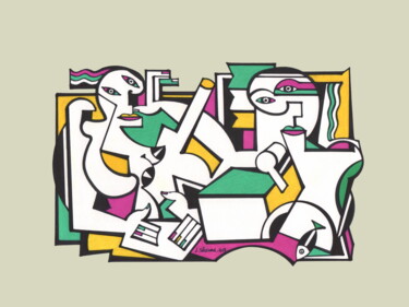 Andrographie N° 18927 Drawing titled "Andrographie N° 189…" by Lucien Ségura, Original Artwork, Marker