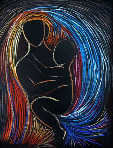 I am always with you Dibujo titulada "I am always with you" por Svetlana Gudilova, Obra de arte original, Pastel