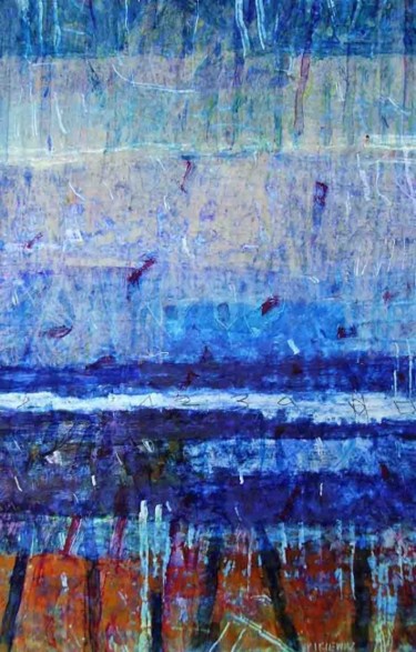 Peinture intitulée "OCEAN OF EVENTS" par Olgierd Pikiewicz, Œuvre d'art originale, Huile