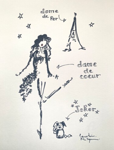 Peinture intitulée "Dame de ♥️" par Caroline Montigneaux, Œuvre d'art originale, Acrylique