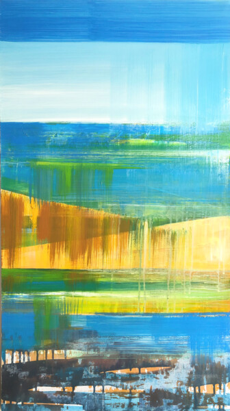 Summer fields and rain 绘画 标题为“Summer fields and r…” 由Svetlana Iskoskikh, 原创艺术品, 丙烯 安装在木质担架架上