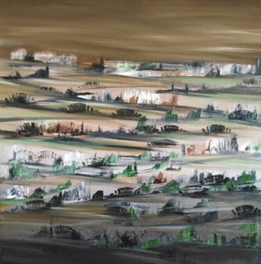 Schilderij getiteld "Paesaggio montano" door Ilaria Sperotto, Origineel Kunstwerk, Olie Gemonteerd op Frame voor houten bran…