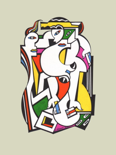 Andrographie N° 89911 Σχέδιο με τίτλο "Andrographie N° 899…" από Lucien Ségura, Αυθεντικά έργα τέχνης, Μαρκαδόρος