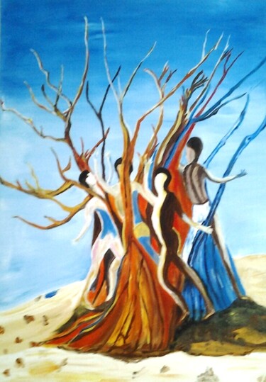 Painting titled "Souffle de la vie" by Pascaline Marquet Bernard, Original Artwork, Oil