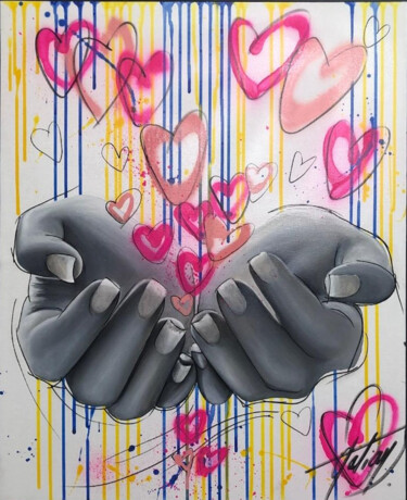 Peinture intitulée "Make love not war" par Julie Galiay, Œuvre d'art originale, Acrylique Monté sur Châssis en bois