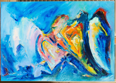 Painting titled "LE COQ FRANCAIS" by Frederic Servian, Original Artwork, Oil