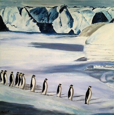 Peinture intitulée "LA MARCHE" par Pascaline Marquet Bernard, Œuvre d'art originale, Huile
