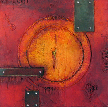 Rot Im Kreis / Originalbild Malerei mit dem Titel "Rot Im Kreis / Orig…" von Rudi Eckerle, Original-Kunstwerk, Pigmente