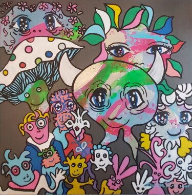 Peinture intitulée "Peaceful" par Angélique Pécriaux, Œuvre d'art originale, Acrylique Monté sur Carton