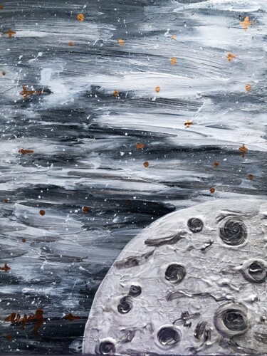 绘画 标题为“Moon’s cratersight” 由Ivanna Mois, 原创艺术品, 丙烯 安装在木质担架架上