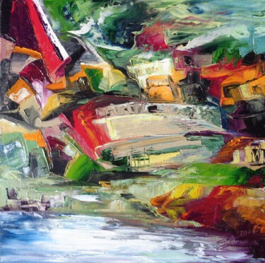 Peinture intitulée "Gaïa's legend" par Isabelle Ilic, Œuvre d'art originale, Huile