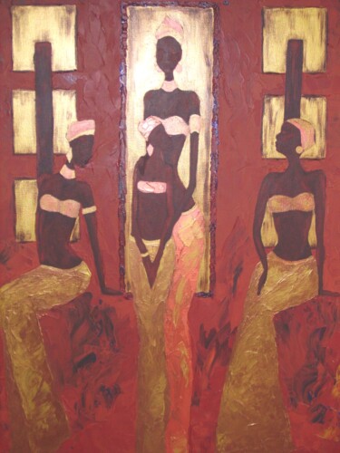 绘画 标题为“Africaines” 由Annabelle Malo, 原创艺术品, 丙烯 安装在木质担架架上