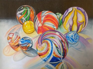 Drawing titled "CANICAS" by Nicky Chiarello, Original Artwork, Pencil