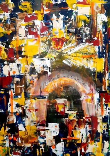 Pintura intitulada "Moulin de la Galette" por Angelique Mouton, Obras de arte originais, Acrílico