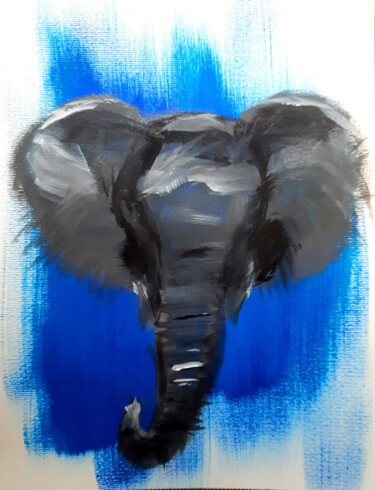 绘画 标题为“Elephant sans Défen…” 由Angelique Mouton, 原创艺术品, 丙烯