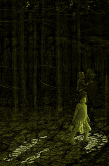 Arts numériques intitulée "Forêt, Forêt Verte…" par Nana Plamadeala-Kiritchenko, Œuvre d'art originale, Photo montage