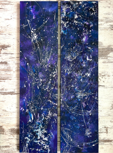 Diptych "Fortune Tellers" Series "NASA Inspired" 绘画 标题为“Diptych "Fortune Te…” 由Alina Khramova, 原创艺术品, 丙烯 安装在木质担架架上